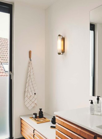 Nimal double vegglampe - messing