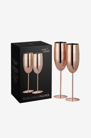 Oak & Steel - Champagneglas 2-pak - Rosa - Vinglas - Fra Homeroom