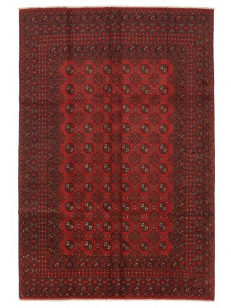 Tapis Afghan Fine 197X294 Rouge Foncé/Noir (Laine, Afghanistan)