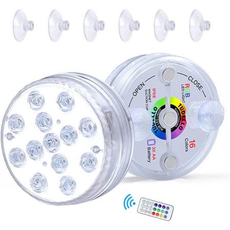 Simljus för pool, dykande LED-ljus med magnet och sugkopp