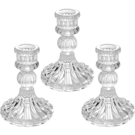 Glasljusstake 3-pack, 4" konisk ljusstake