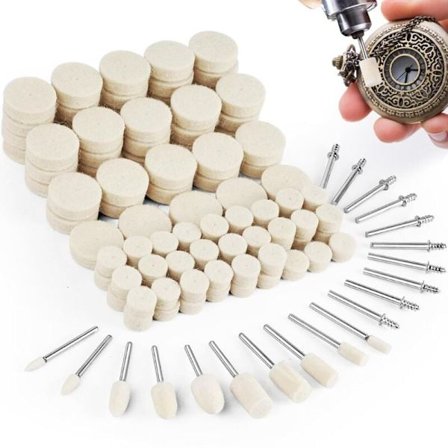 120 stk. uldpoleringspudesæt med 1/8 "