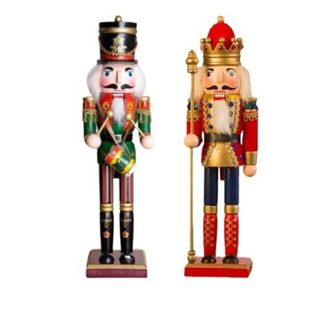 Jul Nøtteknekker Hånd malt Tre Konge Trommeslager Soldat Dukke Håndverk Jule pynt