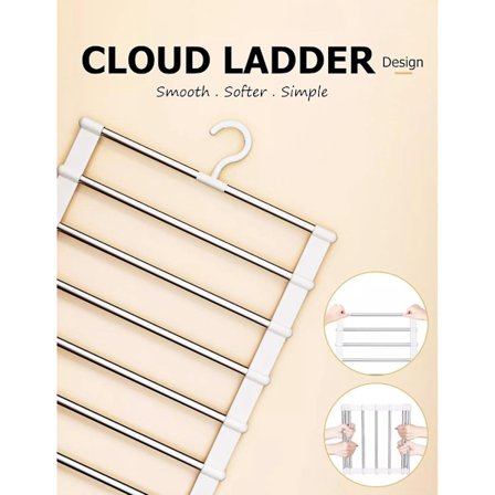 ING Buksebøjler Pladsbesparende Sky Stige Design 2 Pakker Holder 12 Bukser Leggings eller Flere Tørklæder Slips Lagner