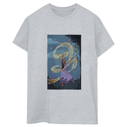 Wish Dam/Dam Sparkle Scenery Boyfriend T-Shirt S Sport Grå