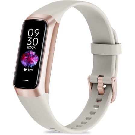 Fitness-ranneke 24/7 sykemittauksella, veren happimittauksella, verenpaineen seurannalla, unenvalvonnalla, aktiivisuuden seurannalla, 5 ATM 