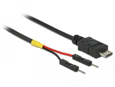 Delock USB/strøm-kabel - Micro-USB type B til 2-pins USB-header - 10 cm