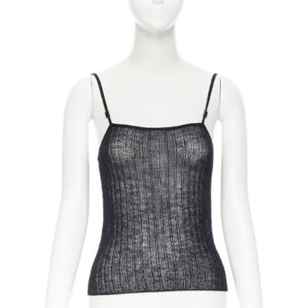 Gucci Vintage, Pre-owned Wool tops Zwart, Dames, Maat:L,wol
