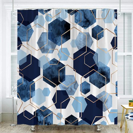 Geometrisk Dusjforheng, Vanntett, Abstrakt Stoff Dusjforhengsett for Hjemmeinnredning