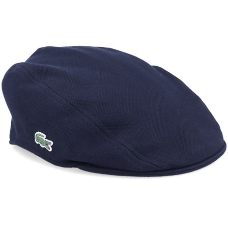 Lacoste - Navy Blue Flat Cap Flatcap Blue Cap - @ Hatstore