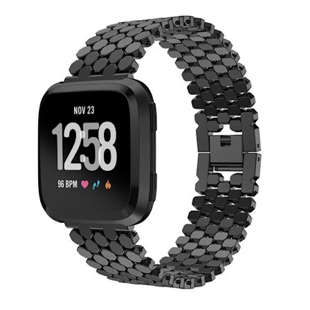 Armband i rostfritt stål för Fitbit Versa Series Smartwatch - Fiskfjällsdesign Fitbit Versa 4