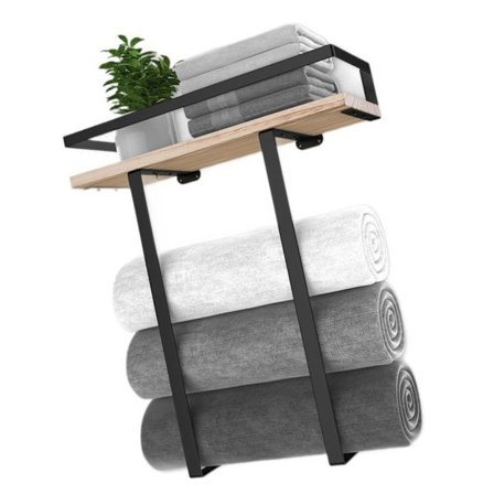 Praktisk Over Dør Badeværelsesorganisatorer Hylde Kurv Håndklæde Opbevaringsstativ