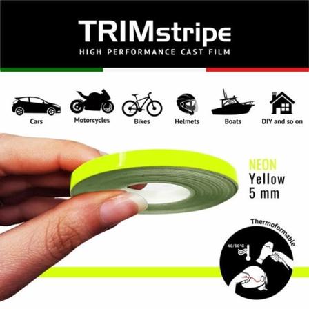 Trimstriber selvklæbende strimler til biler, fluorescerende gul, 5 mm x 10 mt Fluorescerande gul