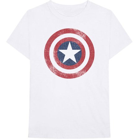 Marvel Comics - T-shirt Captain America Distressed Shield - Unisex L
