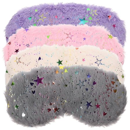 4 stk. plysj øyemasker stjernetrykk øyedekker øyebeskyttelsesmasker sove øyenskygger øyelapper