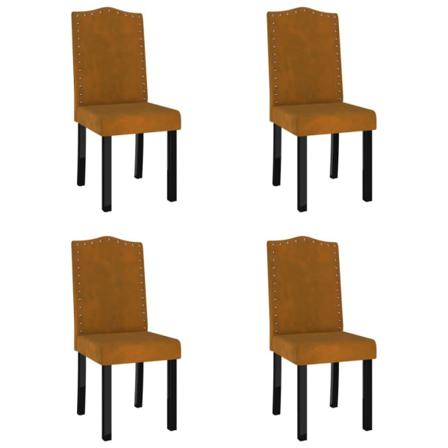 Vidaxl Matstolar 4 St Brun Sammet Brun