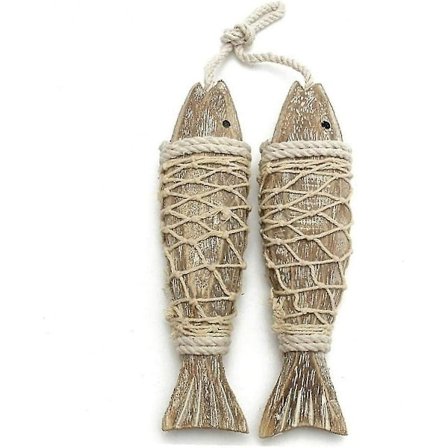 Retro Välimeren tyyli Retro Rustic Käsinveistetyt Riippuvat Puukalat Koristeet