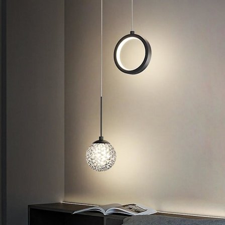 21cm Hängande LED-lampa i metall med målad stång, sänglampa, 220-240v