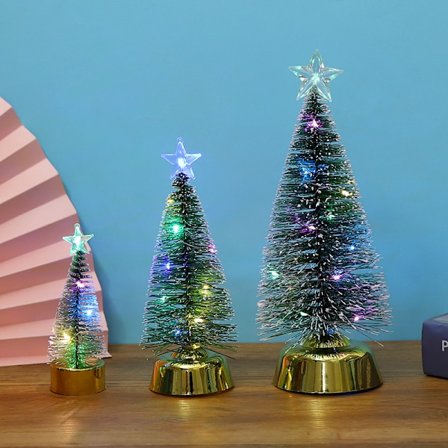 3 stk. LED farverige lysende juletræ cedertræ vindue C,ZQKLA