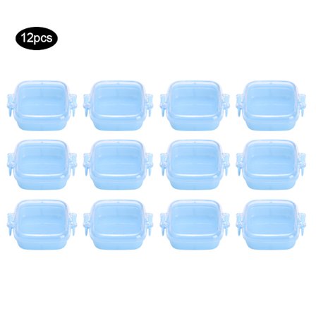 12-pack Livsmedelsgodkända Förvaringslådor i Plast för Godis, Kakor och Snacks med Lock Blå