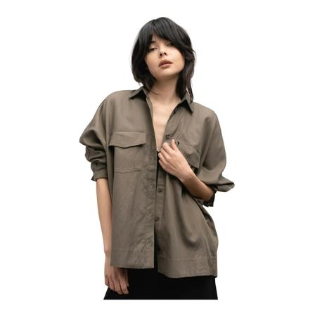 Ahlvar Gallery Linner over shirt Brun, Dame Skjorter, Størrelse: XS