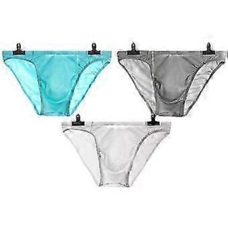 Tunna Transparenta Sömlösa Kalsonger i Is-Silke med 3D-ficka för Män