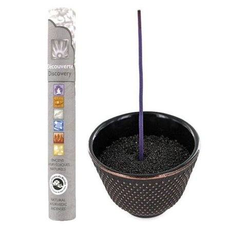 Rökelsehållare - LES ENCENS DU MONDE - Zen - Gjutjärn - Matt svart - Gulddekorationer