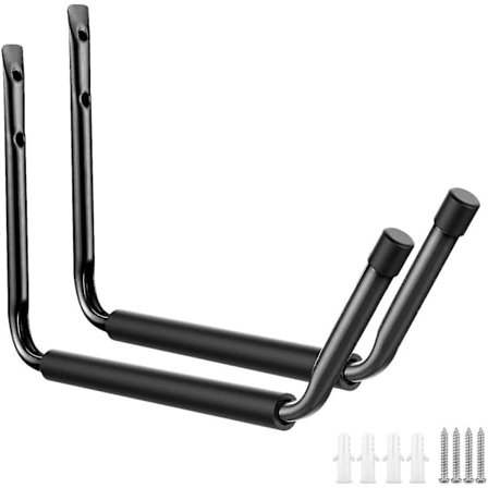 Garasjeoppbevaring Tunge Kroker, 19 Jumbo Arm Kajakkstativ, Veggmonterte Kanohengere (svart)