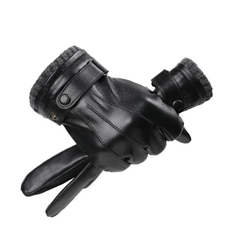 Talvikäsineet miehille, keinonahkaa, lämpimät, paksut fleecevuoratut, tuulenpitävät, kylmältä suojaavat, lämpökäsineet, liukumattomat, kosketusnäyttö,