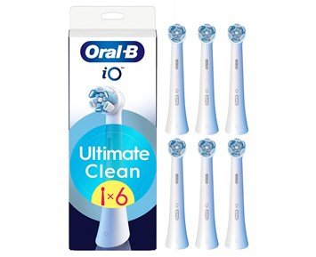 Oral-B iO Ultimate Clean 6ct - iO Ultimate Clean vitt tandborsthuvud, 6-pack