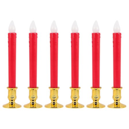 6 stk. Flammeløse Lys Lange Lys Batteridrevne LED Lys