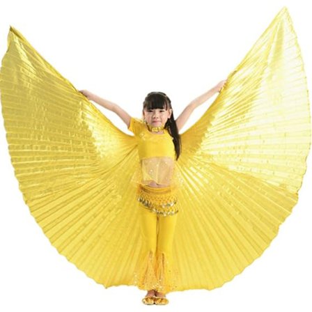 Barnens Professionella Magdans Isis-vingar 360 Grader Vinkelvingar med Pinnar