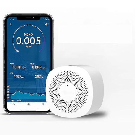 Digital CO2-måler Gassdetektor CO2-sensor Luftkvalitetsmonitor Formaldehyd Tvoc Kuldioxid Trådløs App Luftanalysator-yuyu
