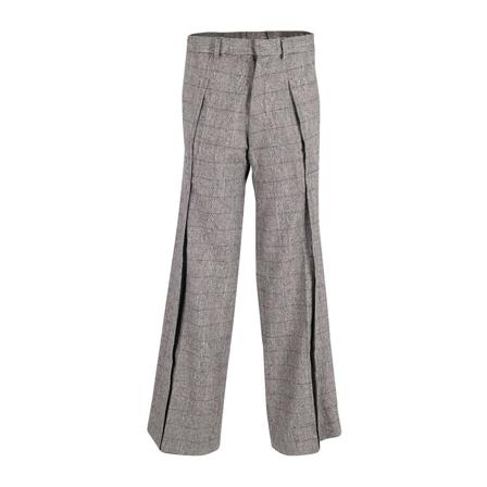 Saint Laurent Vintage Yves Saint Laurent Rive Gauche Checked Bukser in Black Wool Grå, Herre Vintage Bukser, Størrelse: M