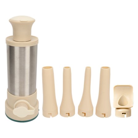 Manuell pølsestopper i rustfritt stål med 4 fyllrør og kjøttbolleverktøy for hjemmekjøkken