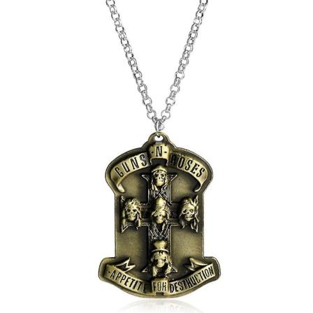Nytt amerikansk rockeband G N'r Guns N' Roses Band Skull Halskjede ES12092