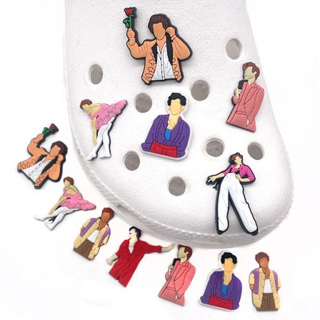 12 stk. 3D træsko sandaler pynt (Harry), sko charms, søde sko