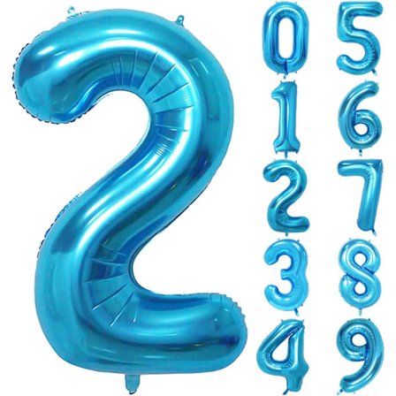 1 st 40 tums stor folieballong för födelsedagsfestdekorationer (blå, 2)