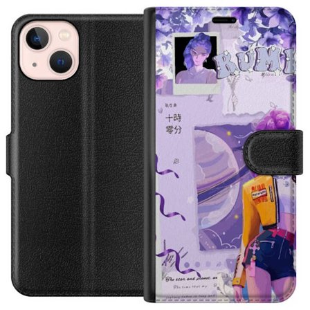 Kompatibelt Plånboksfodral till Apple Apple iPhone 13 mini Kpop Demon Hunters Rumi Lila Planet Kosmisk Idol Stil Fantasy