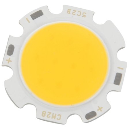 5W Chip Ljus Rund Cob Super Ljus Led Ljus Led Lampor Varmt Vit Dc15-17v