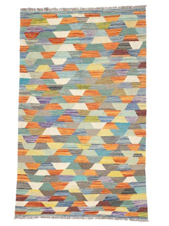 Dywan Kilim Ariana Trend 116X186 Ciemnoszary/Pomarańczowy (Wełna, Afganistan)