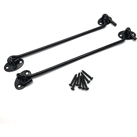 10" Svart 2-pakke personvern krok og øyelås låve dør lås