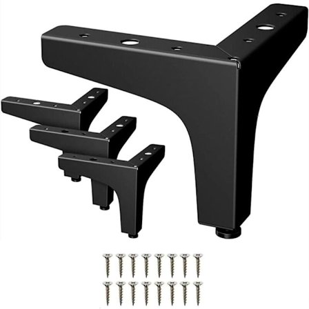 Metallmøbelben, kan bære 800 kg, trekantede bordben 4 DIY skapben, sofa, salongbord, TV-skap og andre bordben (6" / 15 cm)-