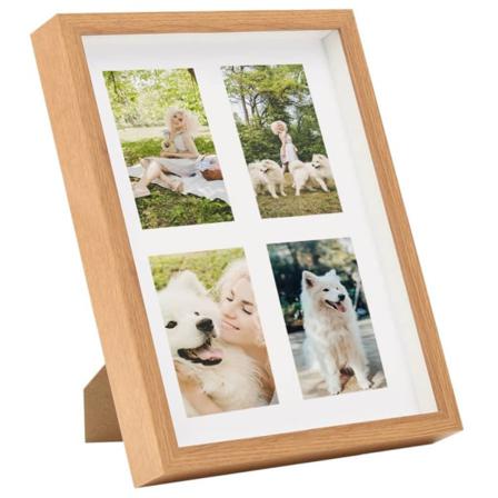 Vidaxl Fotoramar 3d 3 St Ek 28x35 Cm För 4x(10x15 Cm) Cm Bild Brun