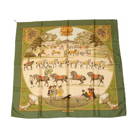 Hermès Vintage Scarves Grøn, Dame Vintage Accessories, Størrelse: ONE Size
