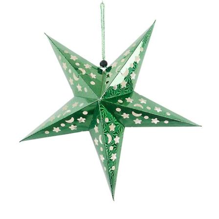 45cm Papirstjerne Lanterne 3D Pentagram Lampskærm Til Jul Julefest Halloween Fødselsdag Hjem Hængende Dekorationer (grøn)Grøn Green
