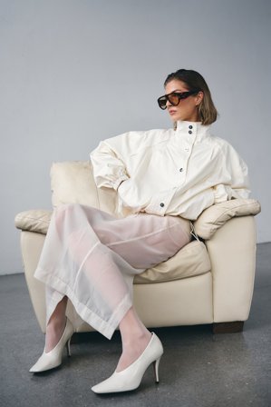 Laura Wittek x NA-KD Jacka med hög krage - Vårjackor - Naturvit - EU 38