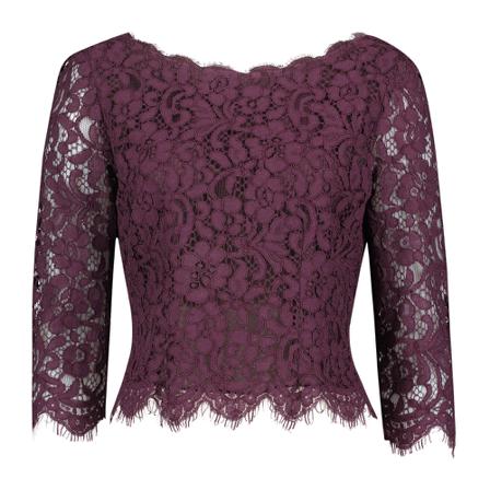 vera mont Short Lace Blouse , Paars , Dames , Maat: M