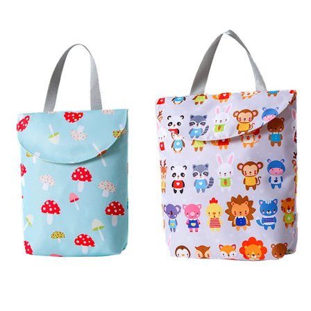 Återanvändbar hängande våt torr blöjpåse, simväska, yogagymväska (2-pack, olika storlekar), (stil 2)