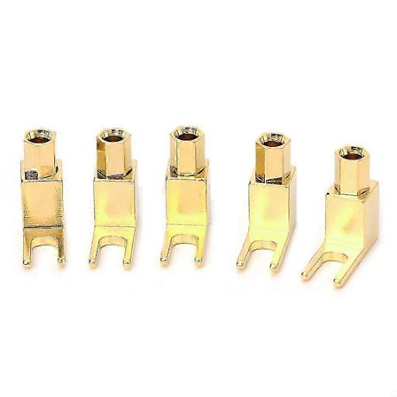 5 stk. Banan til Spade Adapter Stik Y Type Højttalerkabel Konnektor Banan Socket